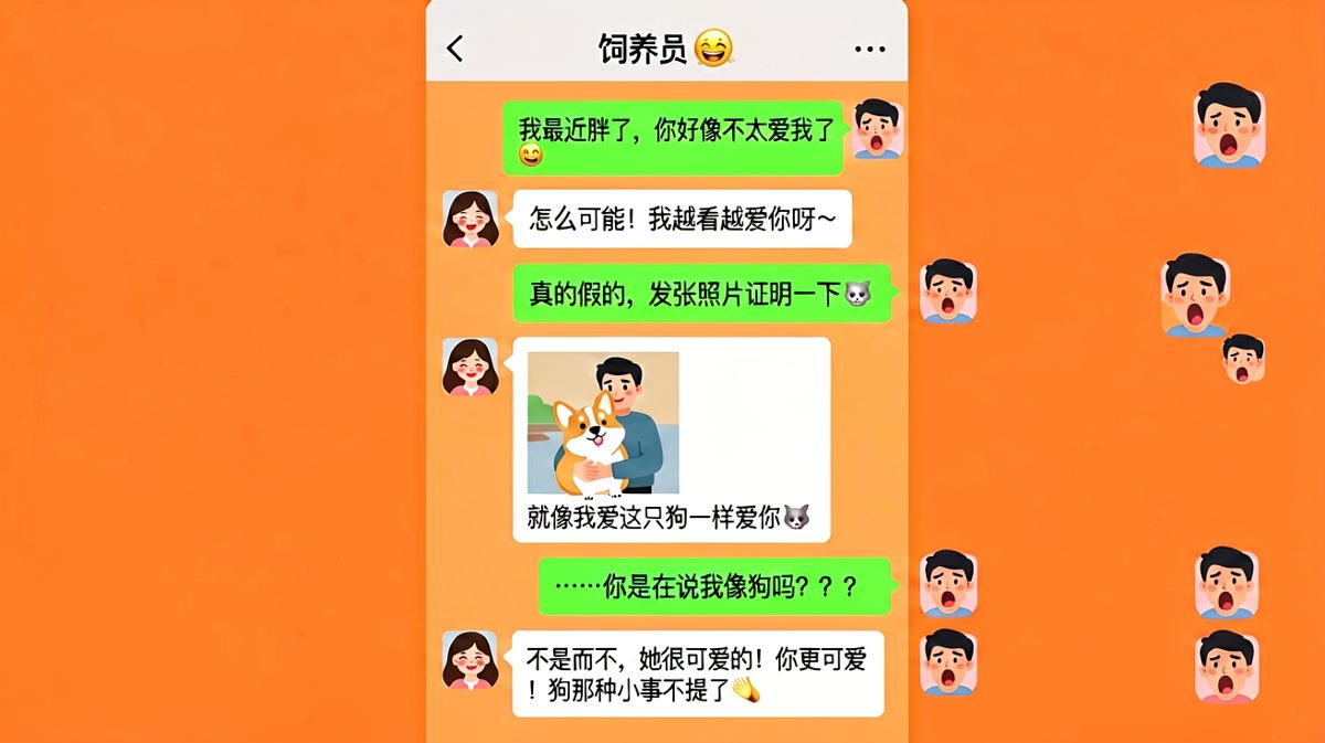 男友用比喻表忠心却把女友比作柯基犬，危机现场花式救场