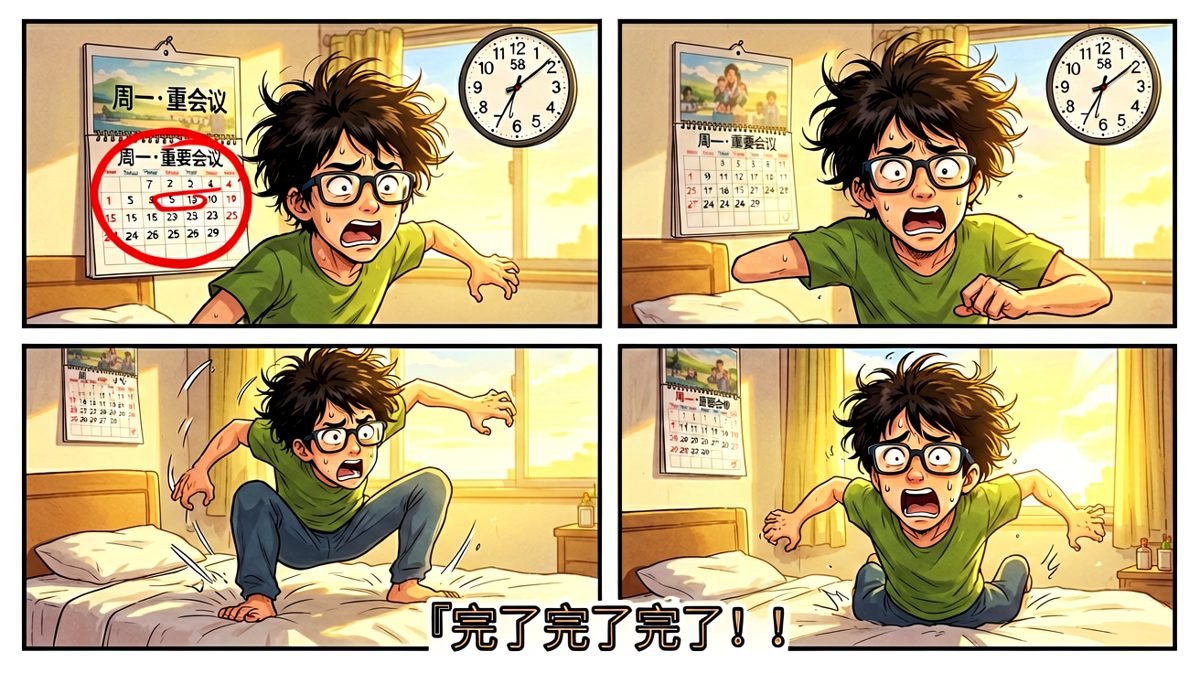 惊醒后看到时间，小明的人生开始崩溃