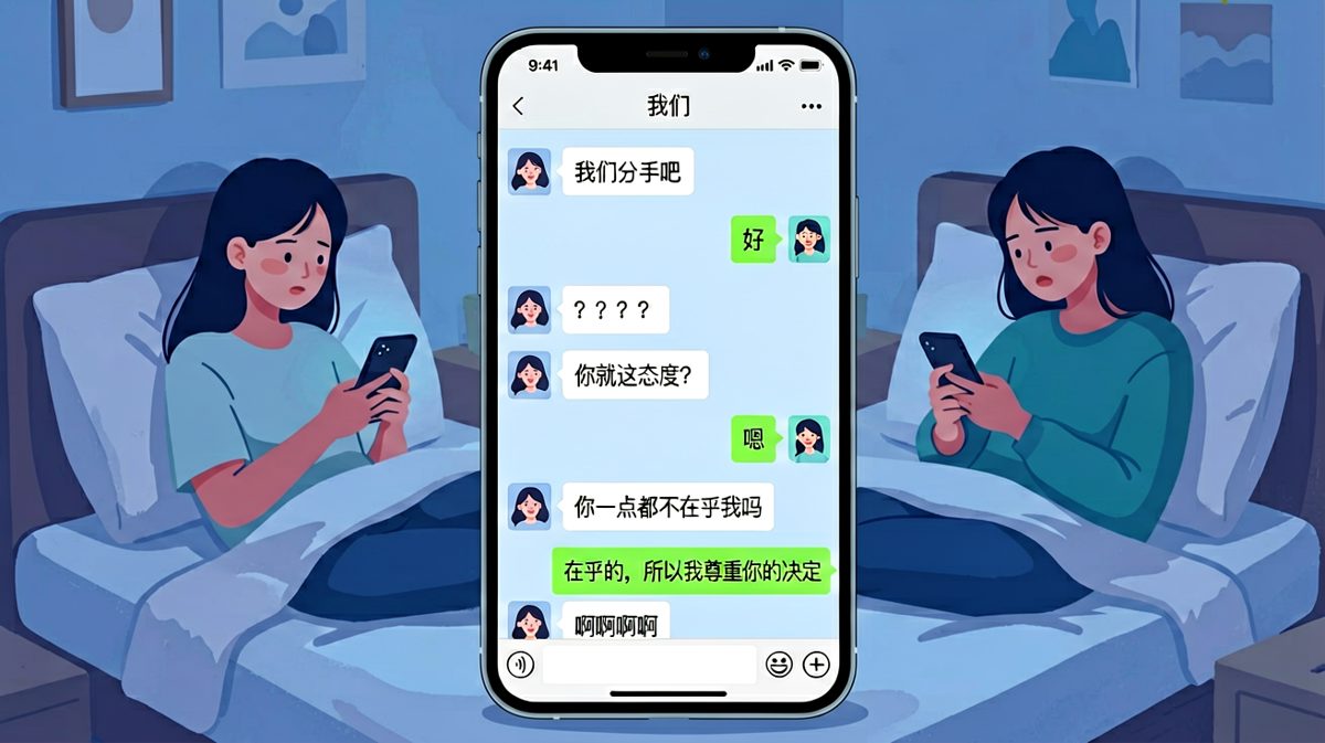 女生提分手，男生淡定回应直接让她怀疑人生