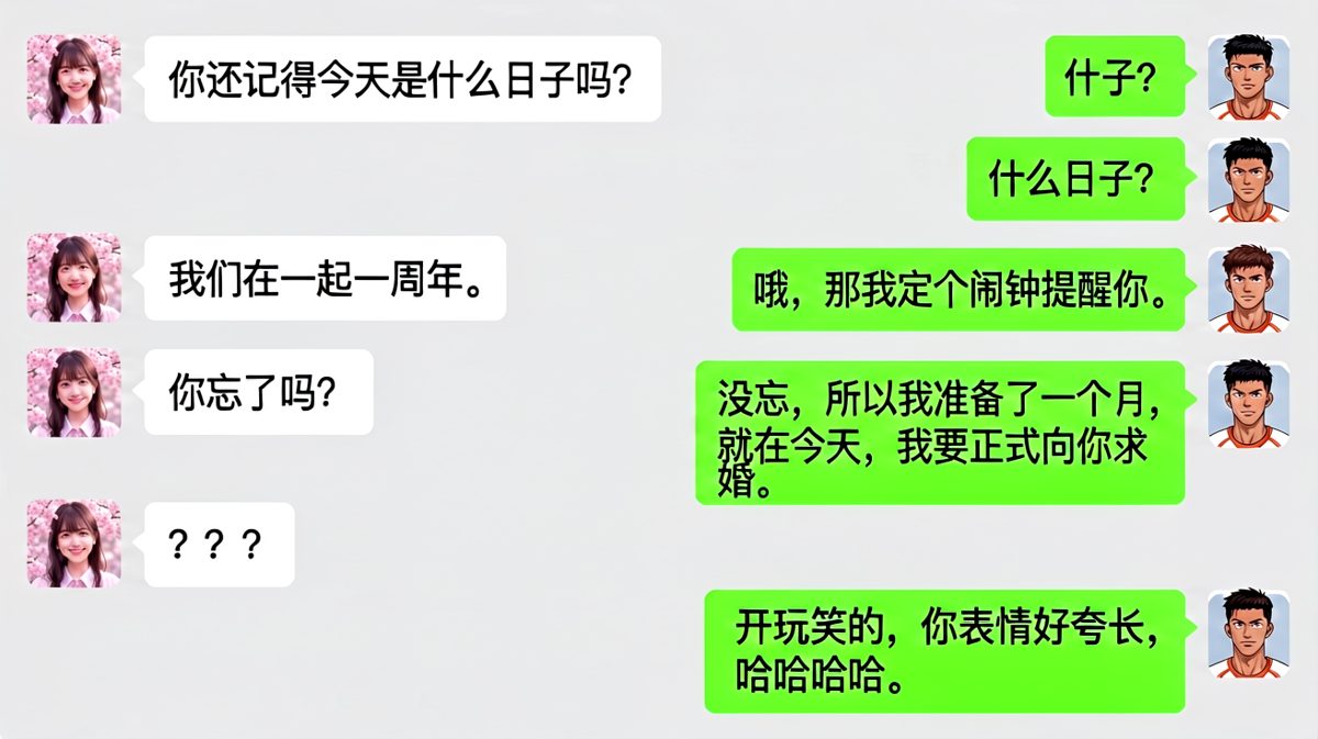 纪念日考验变成求婚惊吓，男生作死第一名