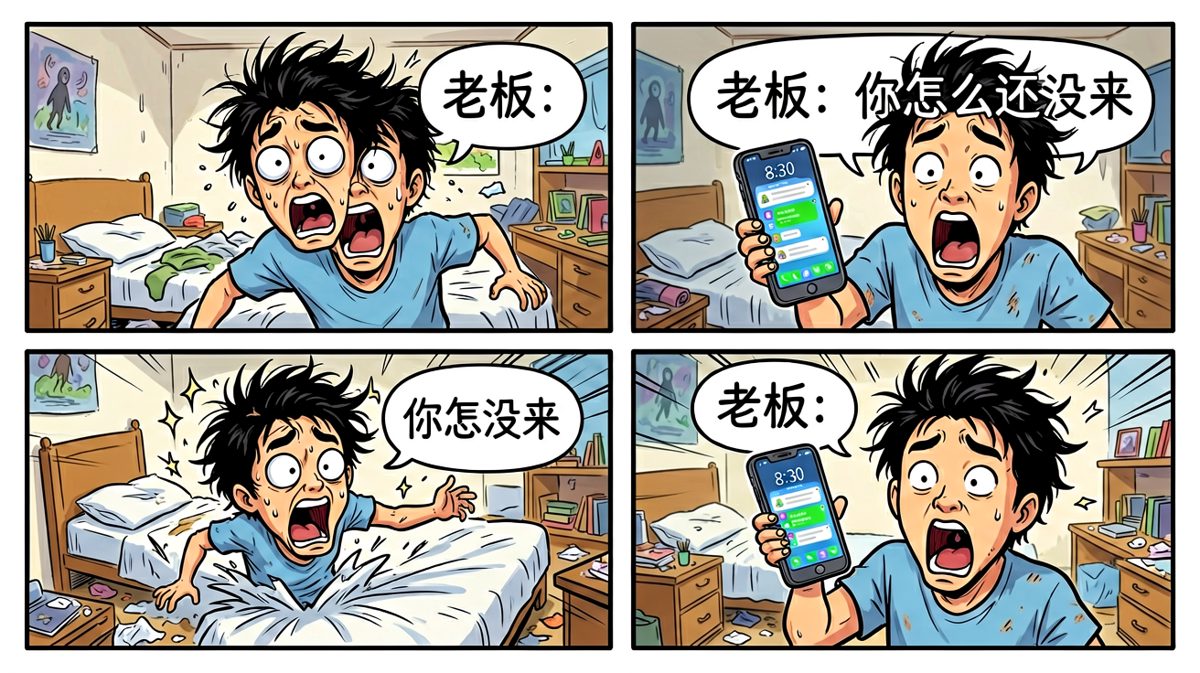 睁眼一看——迟到了！