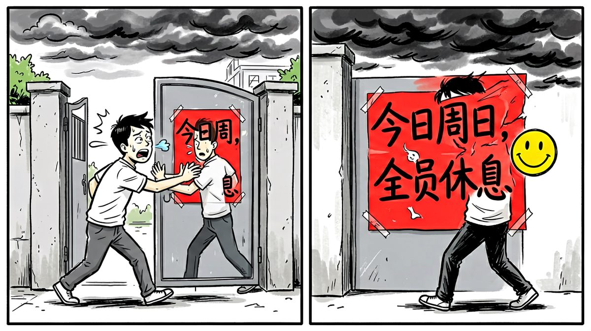 到公司才发现——今天是周日。