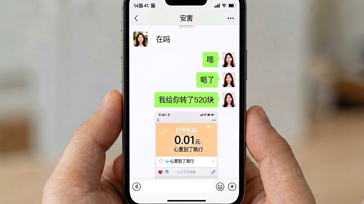 女生以为收到520转账，打开一看是0.01元——'心意到了就行'