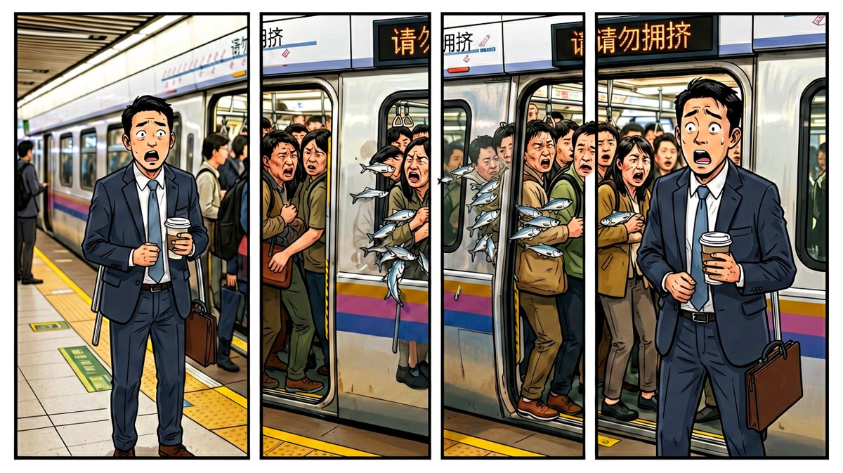 早高峰地铁，挤到怀疑人生