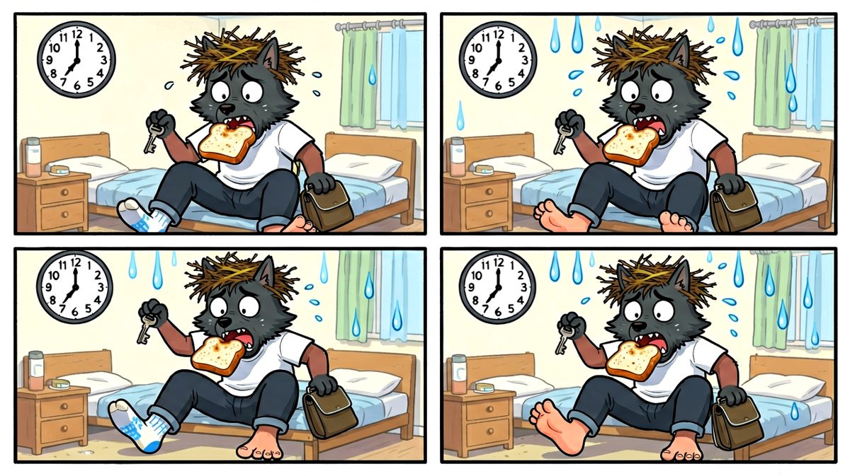 惊醒一看快迟到了！手忙脚乱救命啊！