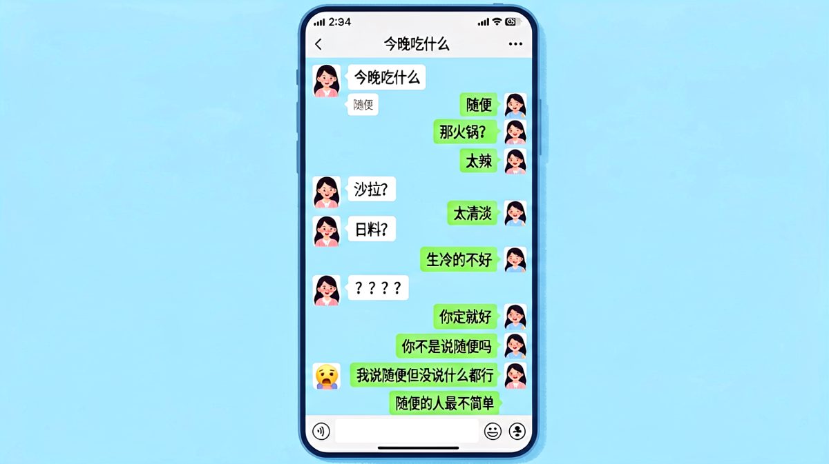 '随便'是最大的陷阱——男生教你做人。