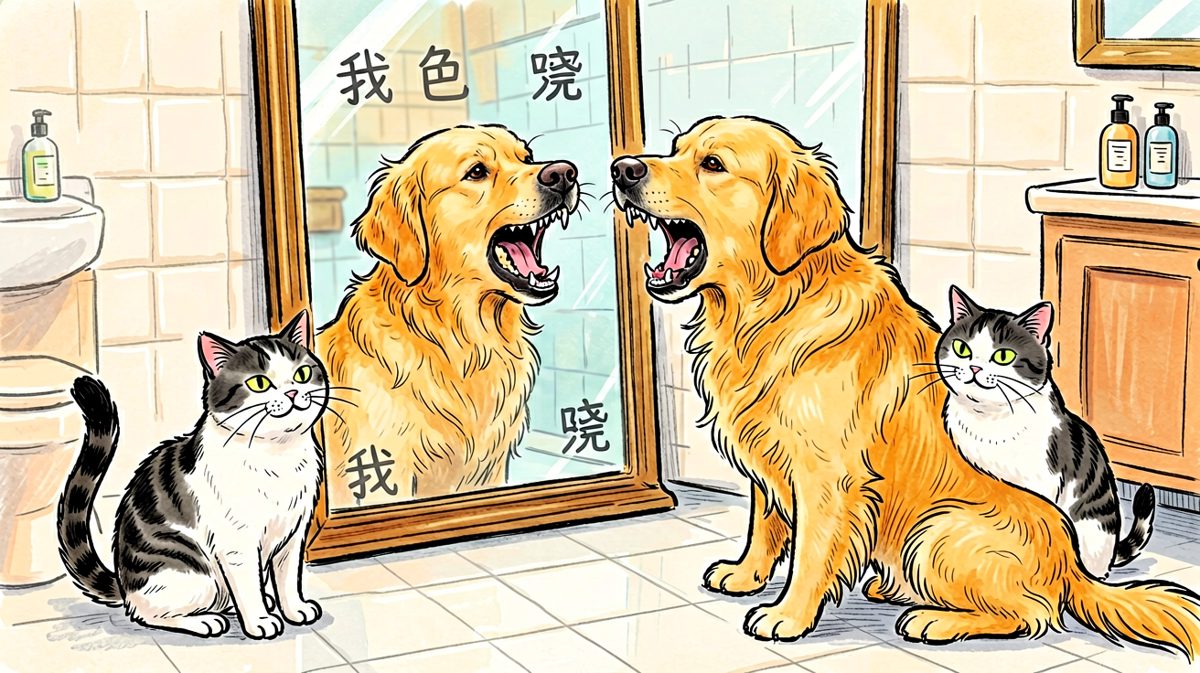 狗：哪来的陌生人！……等等那是我？