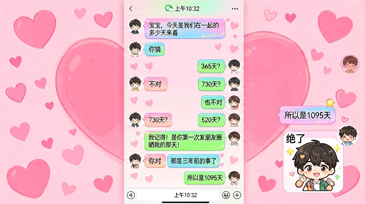 算纪念日算出跨世纪的男友