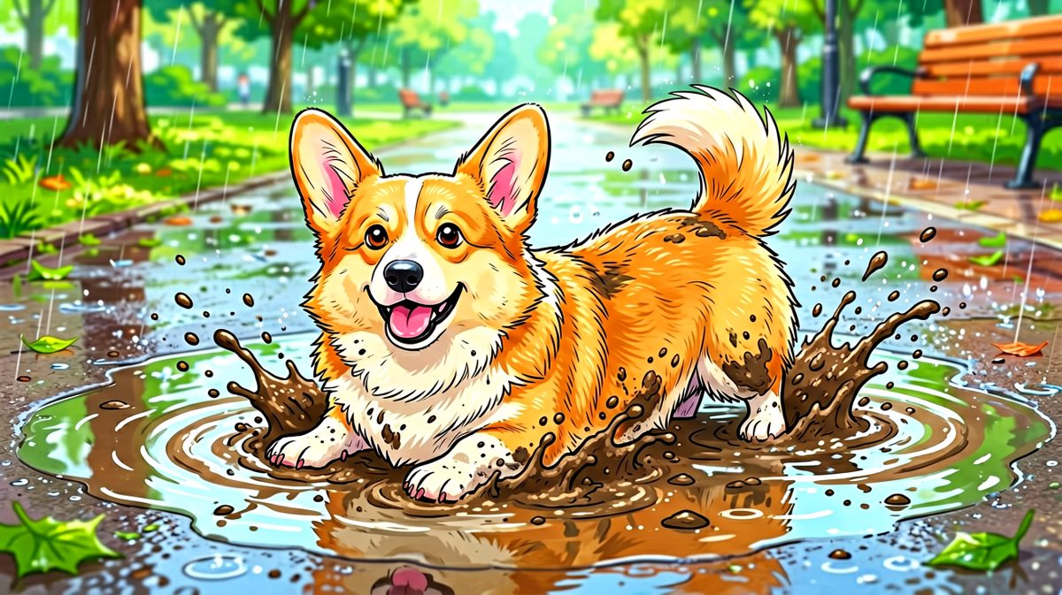 柯基：泥巴浴才是狗生终极享受