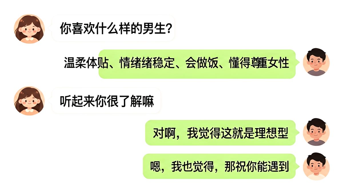 认真回答完理想型之后，被温柔放生