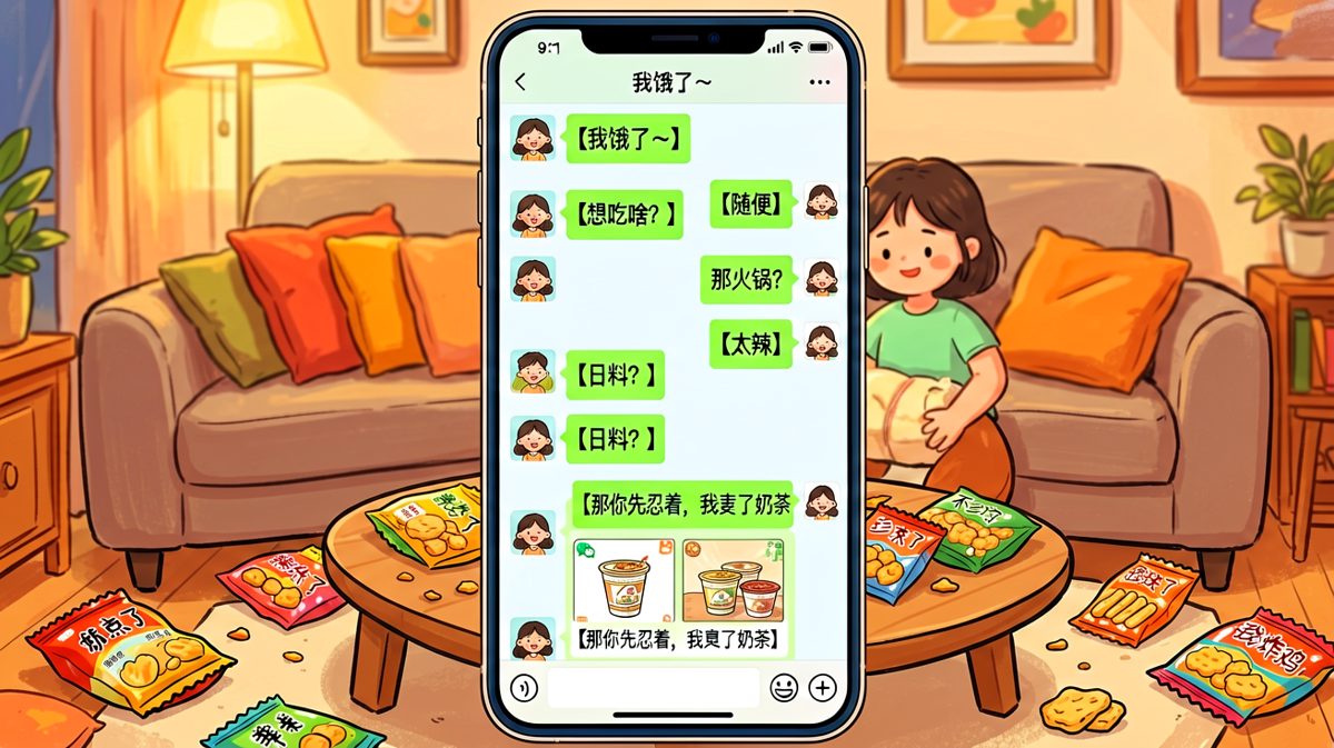 女生永远说不饿，但点外卖的手速比谁都快。