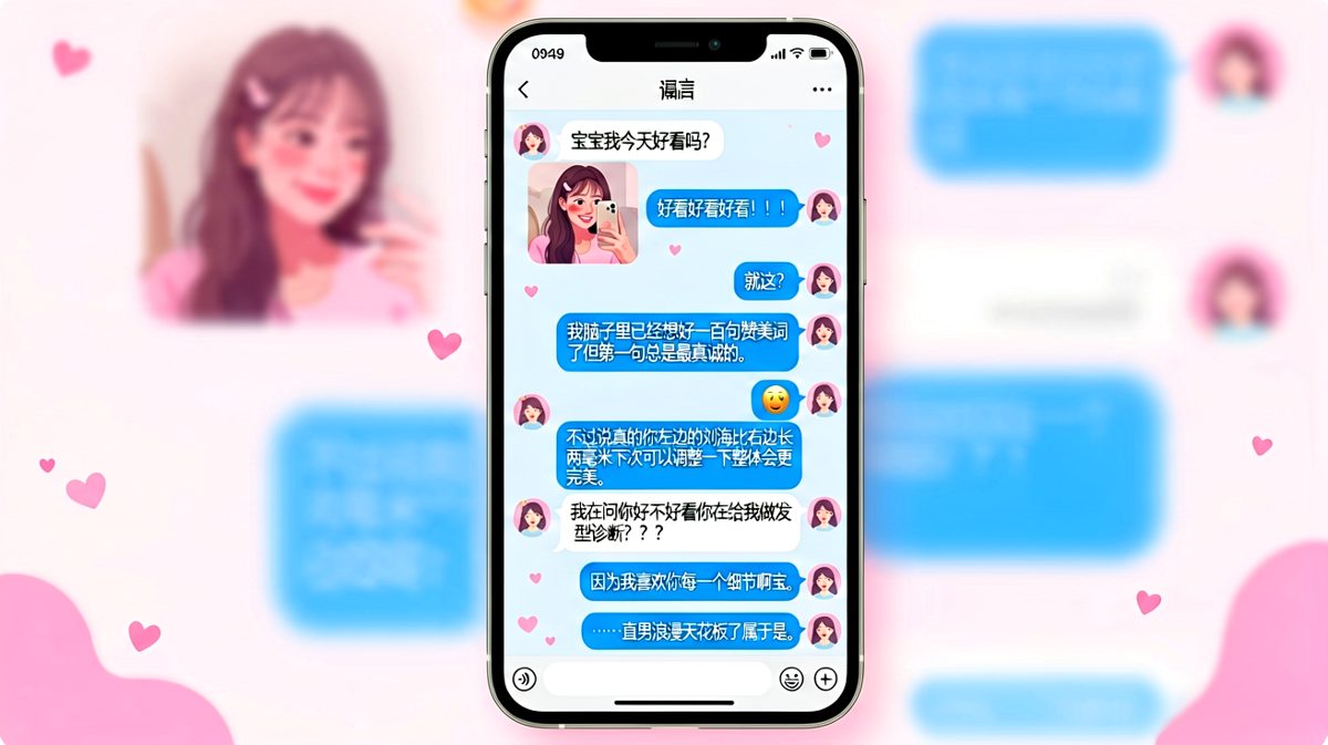 女生求夸男生认真分析发型，最后一句补救反而更显直男本色