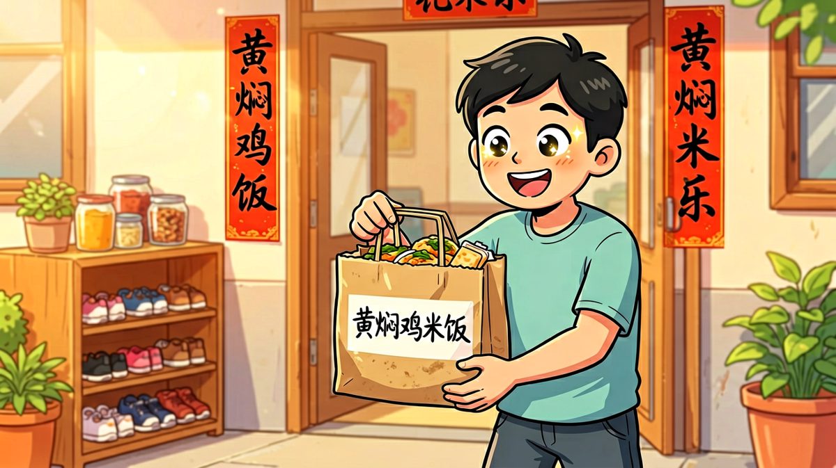 外卖准时抵达，满怀期待