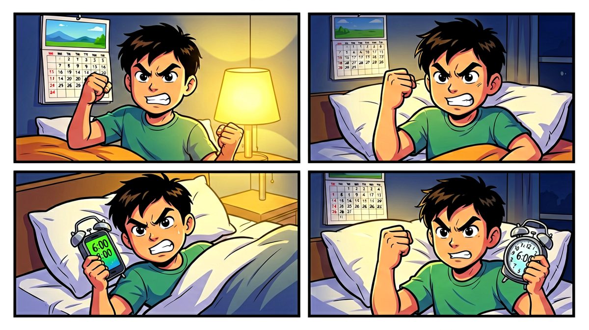 深夜立下誓言：明天一定早起！