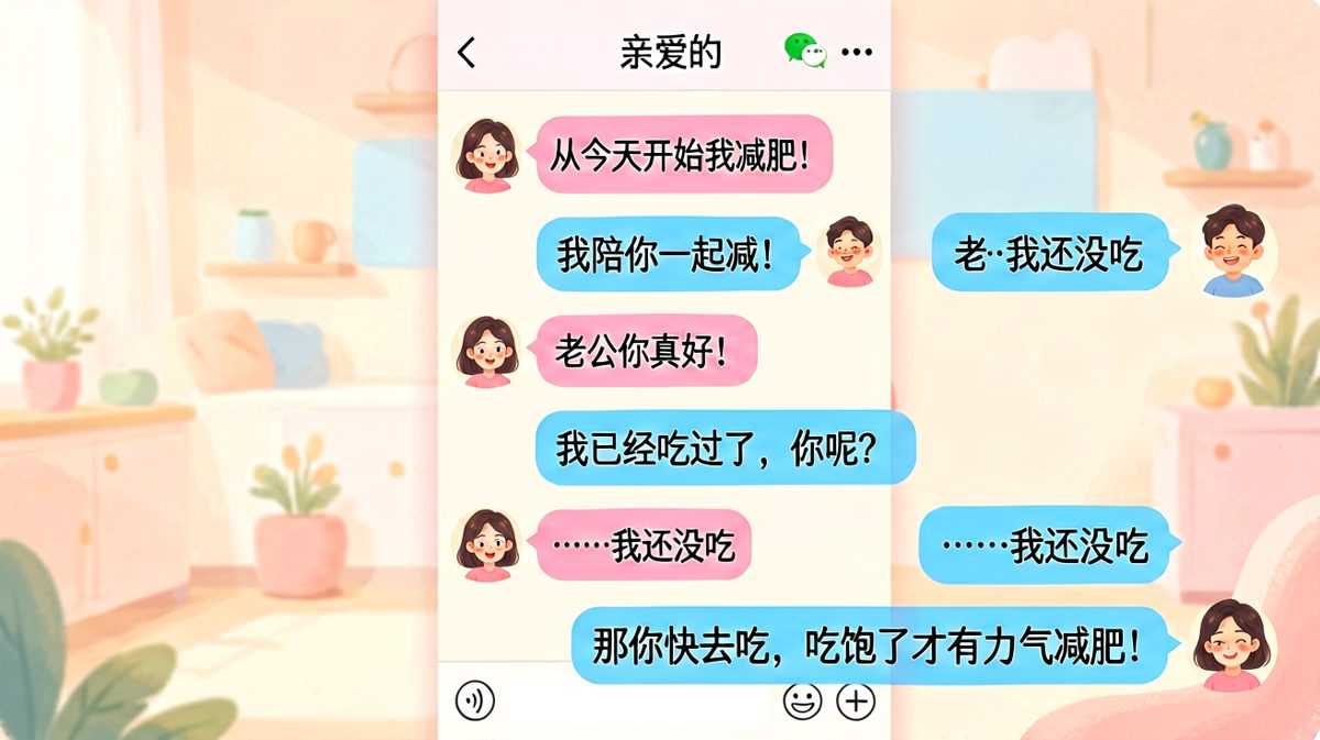 陪你减肥的真谛：你先吃饱，我才有动力陪你饿。