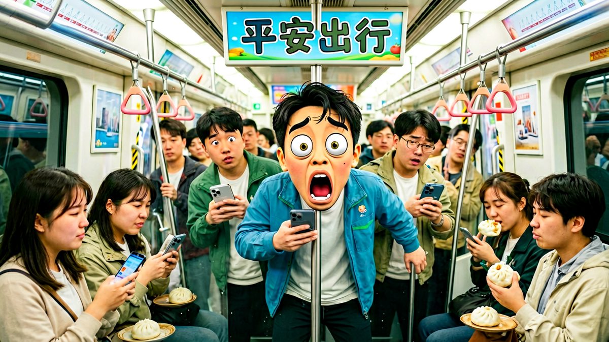 早高峰的地铁，每个人都像沙丁鱼罐头里的灵魂。