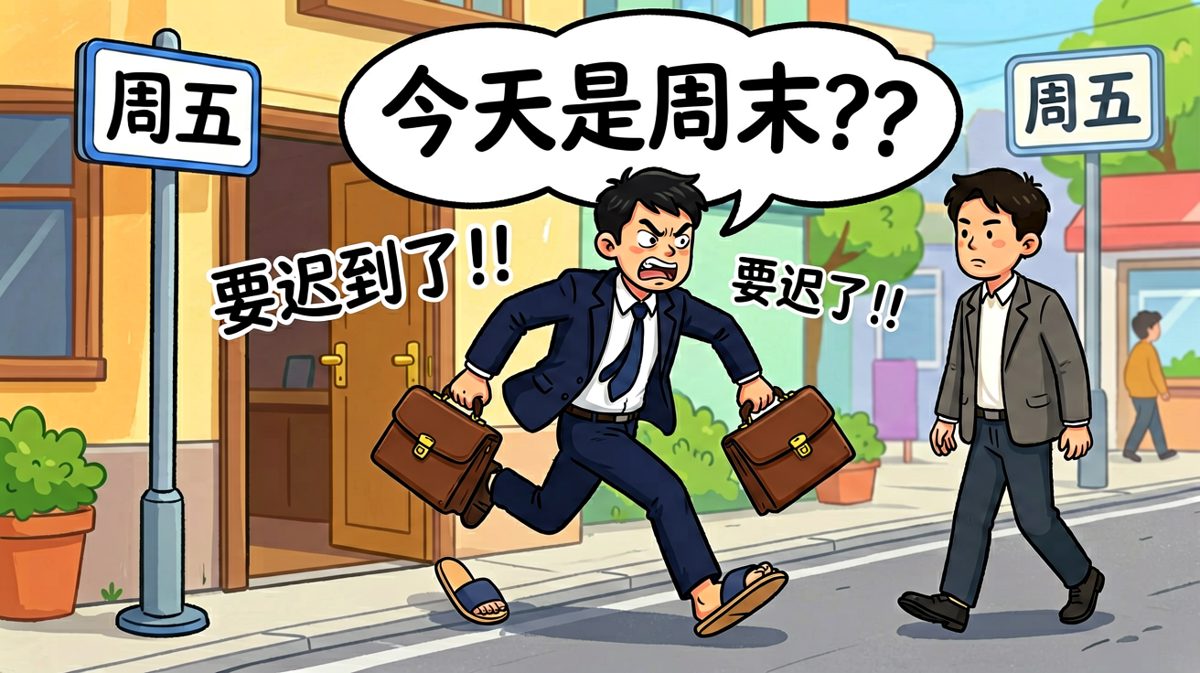 冲出家门才发现，今天原来是周末