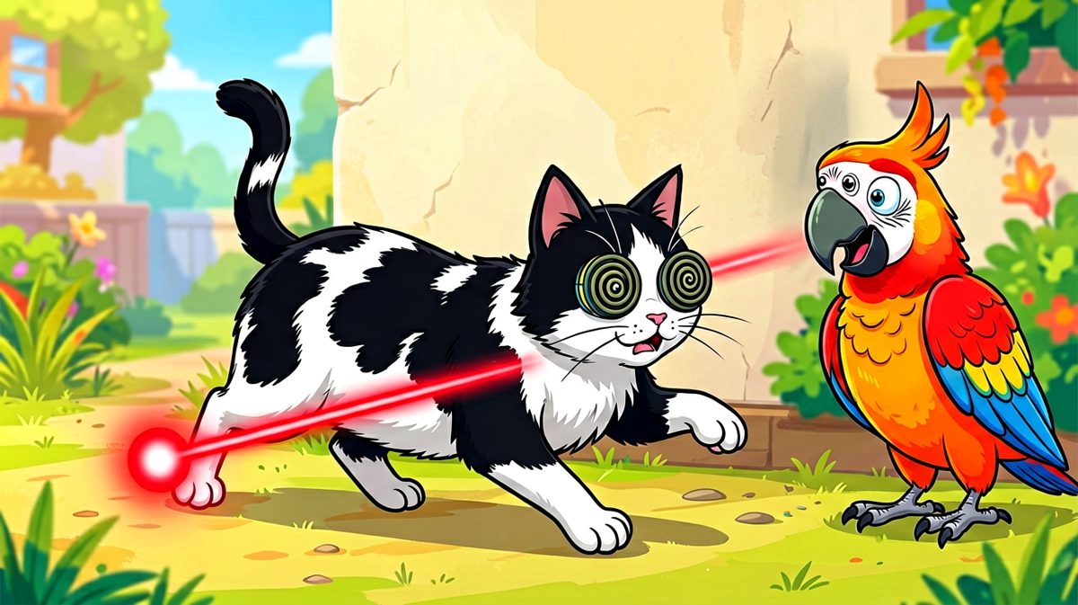 猫：这激光点是我的杀父仇人，我今天必须抓到你！