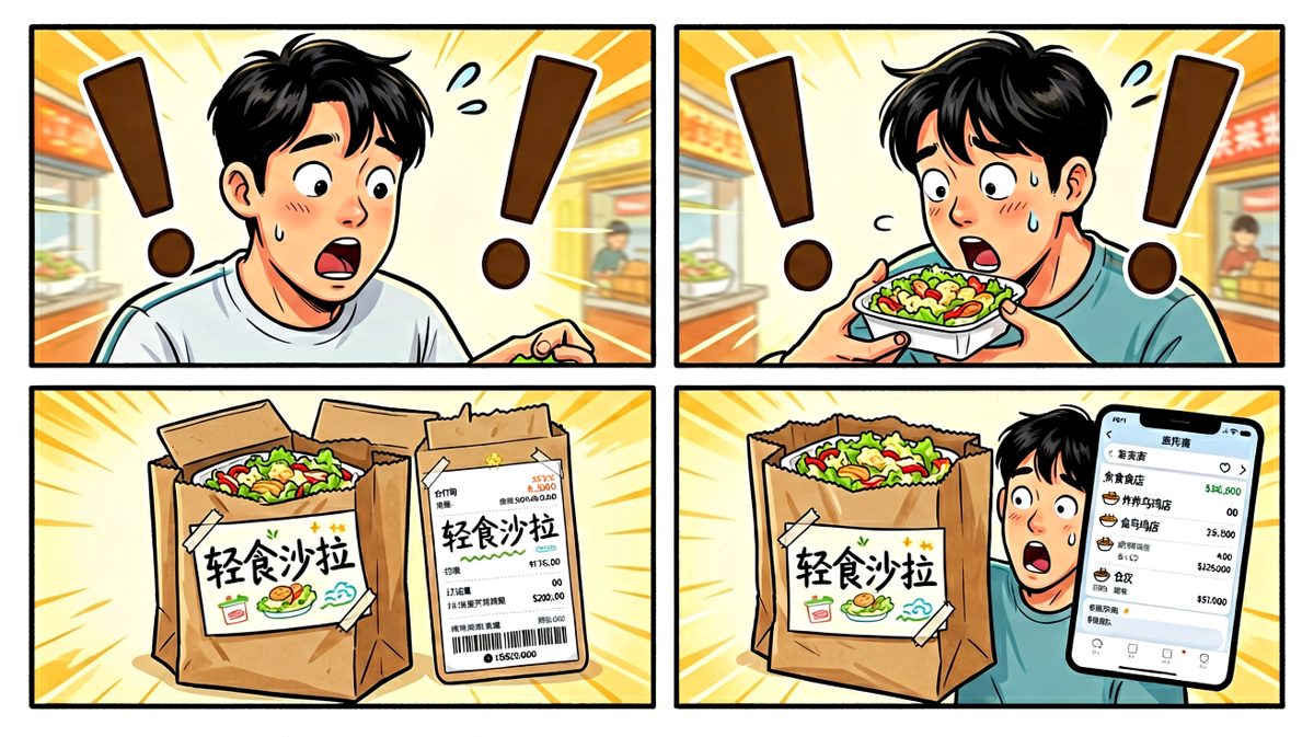第3格：点了炸鸡收到沙拉？离谱！
