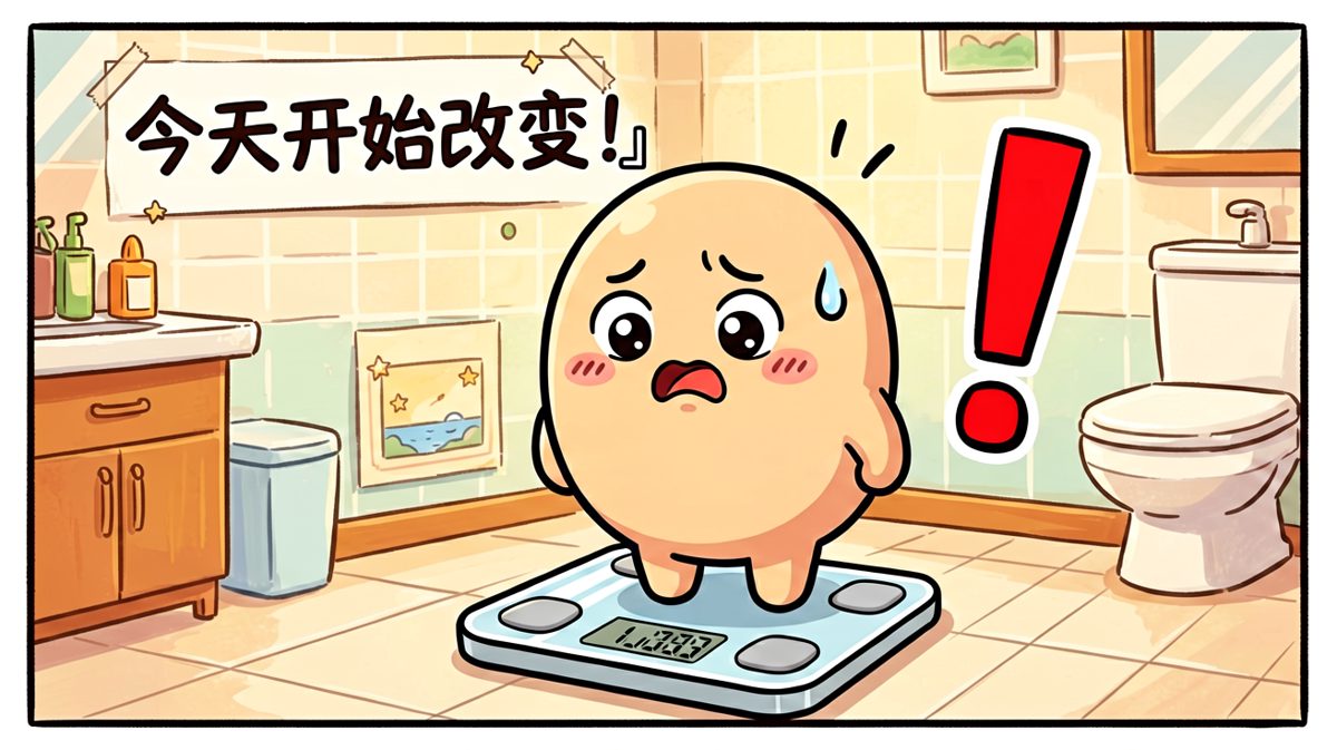 看到体重数字的那一刻，决定减肥！