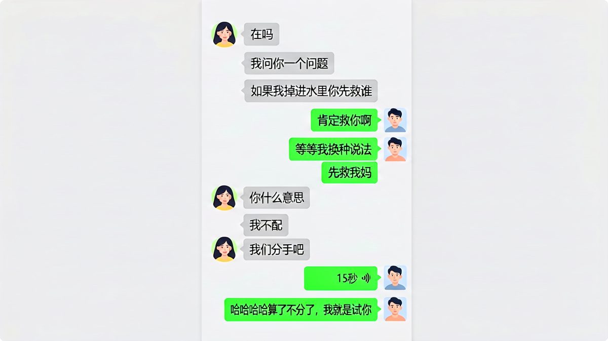 女朋友的死亡测试题，结局让人哭笑不得。