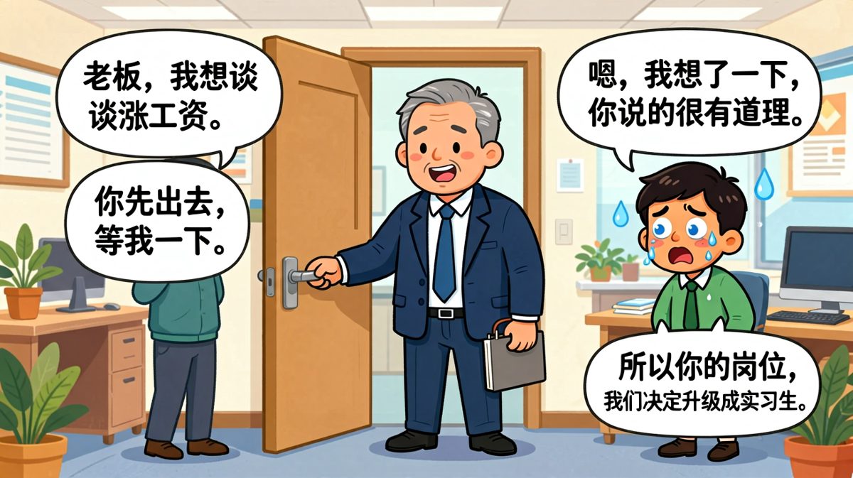 老板说先出去想了想，结果是给员工降了级。