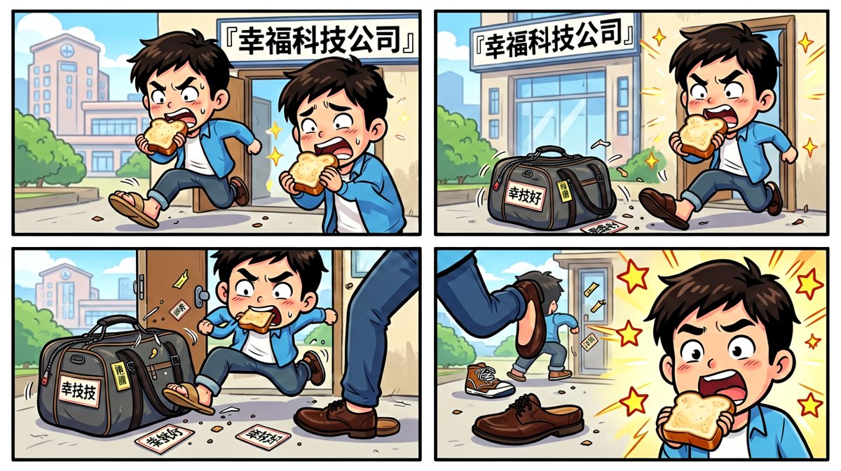 风风火火冲出门，结果出了个洋相。