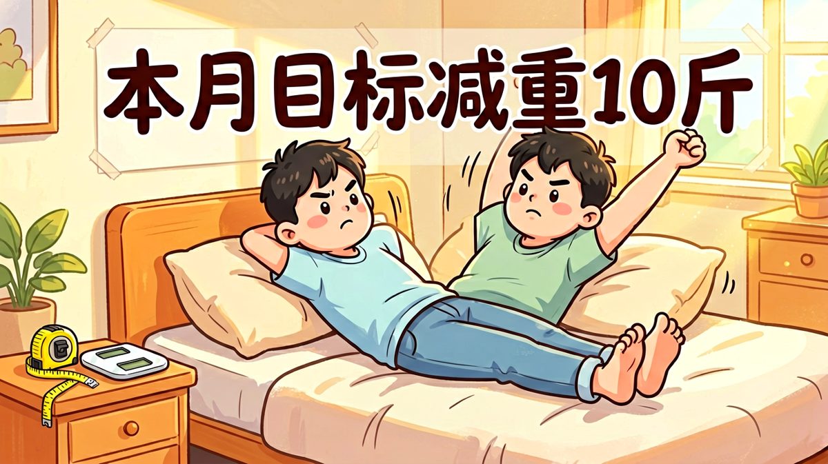 主人公信心满满地立下减肥誓言。