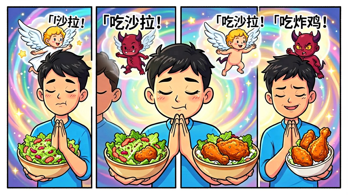 内心在天使与恶魔之间激烈斗争