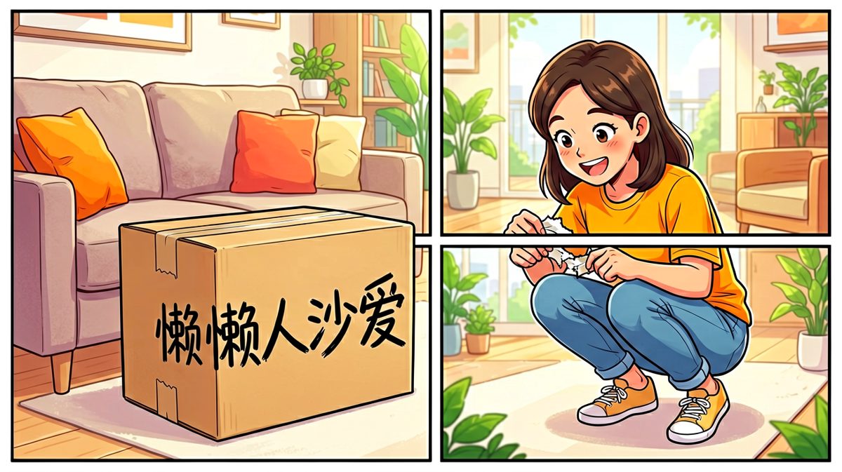 满怀期待签收'懒人沙发'