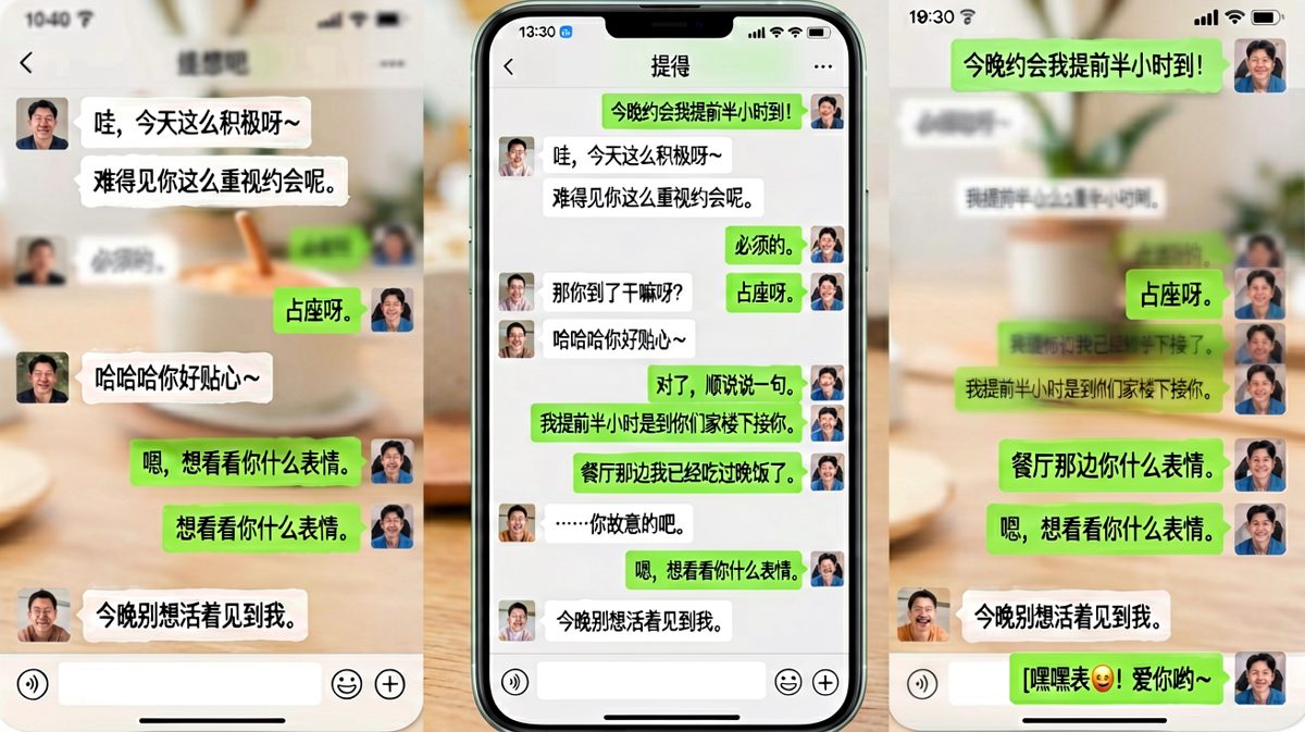 男生提前到是为了接女友，结果已经在餐厅吃过了