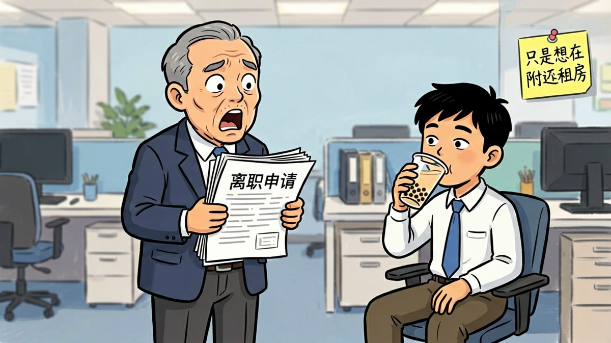 老板看到离职申请崩溃了，结果员工只想在附近租房子通勤。