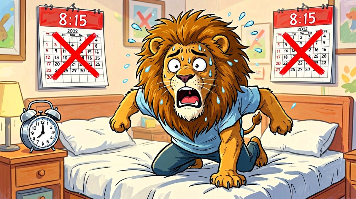 闹钟再次响起，主角猛然惊醒——完了，迟到了！