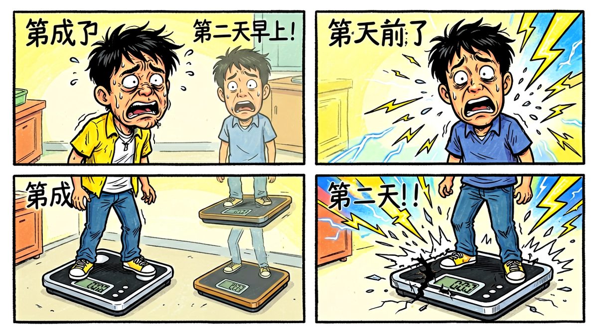 第3格：上秤那一刻，梦想碎了。