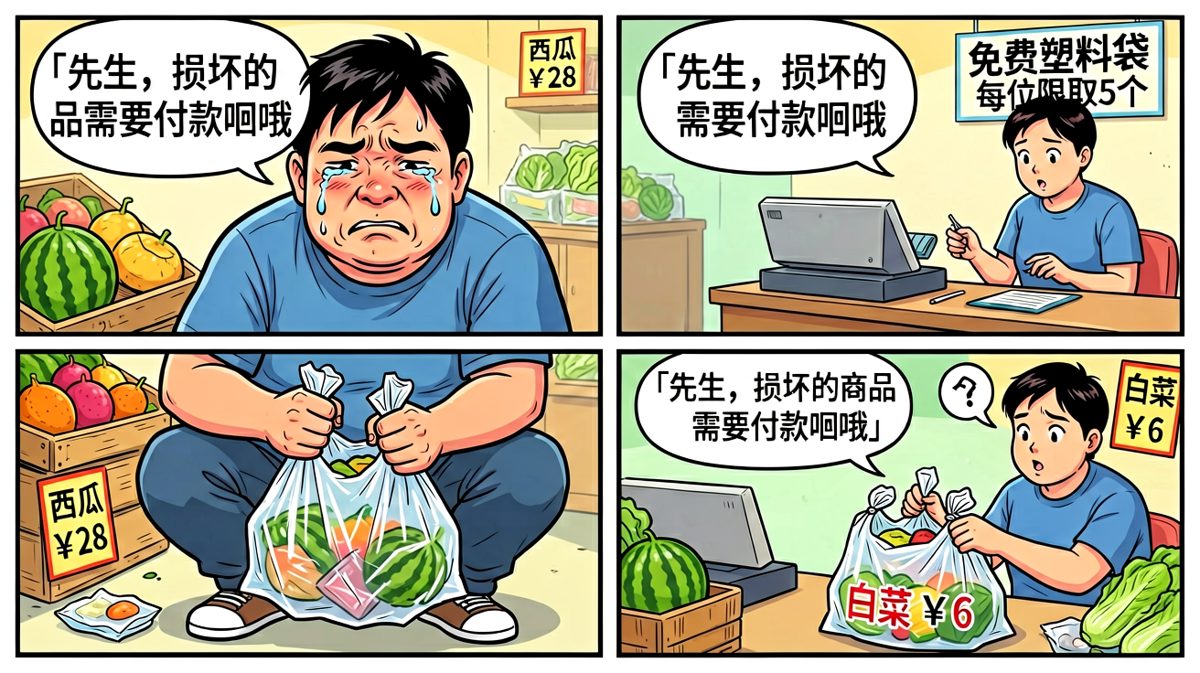 薅了免费袋子，反倒倒赔了西瓜钱