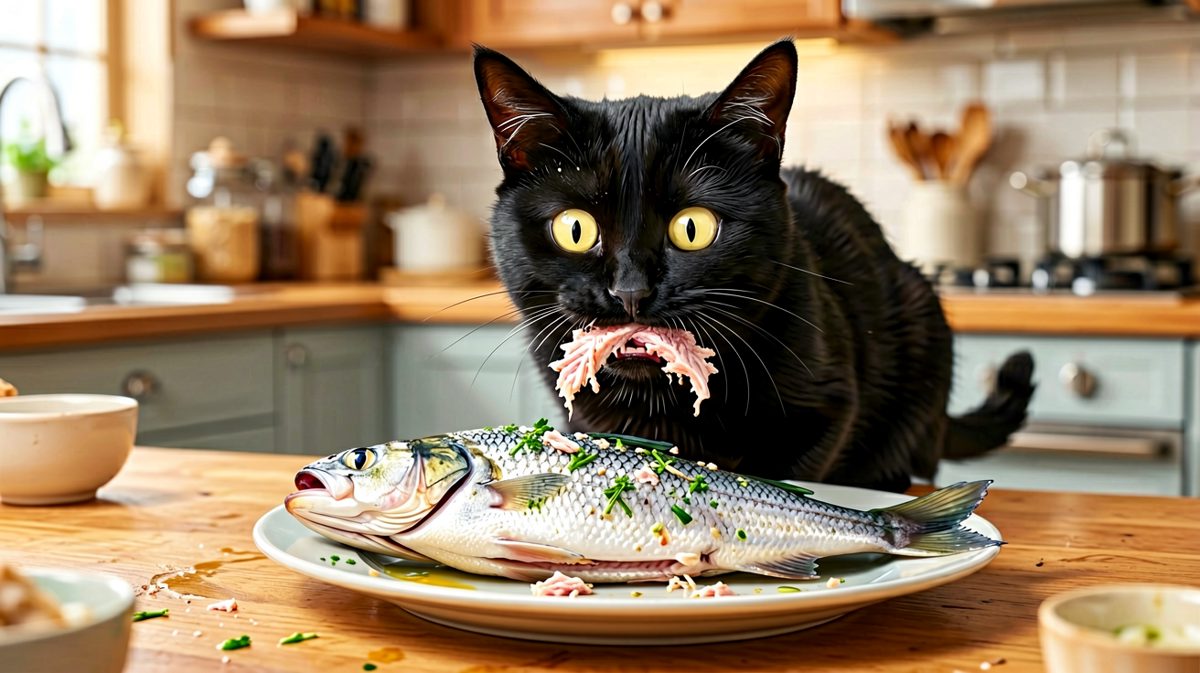 猫：不是我吃的！是鱼先动的手！
