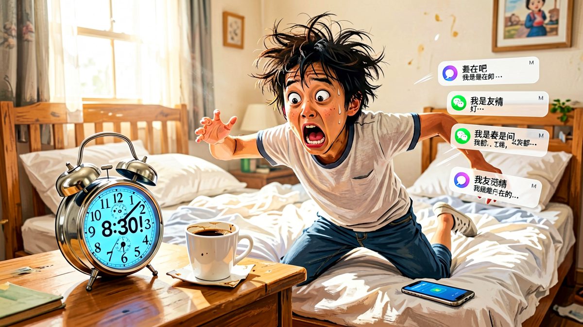 猛然惊醒，发现已经迟到了两个半小时！