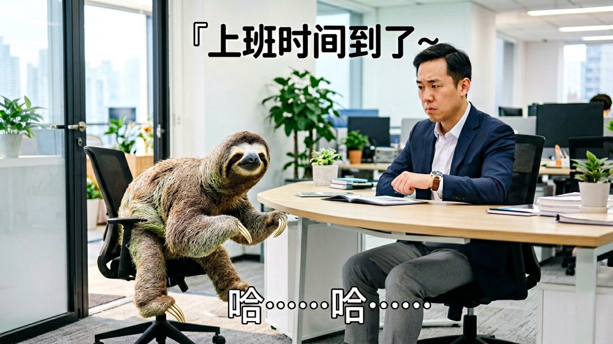 树懒去面试，进门花了半小时。