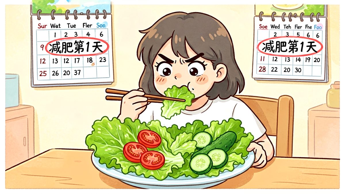 咬下第一口沙拉，表情逐渐失控