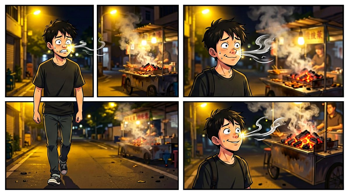 闻到香味，决心开始动摇