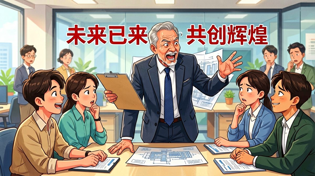 老板激情画饼'三年上市五年万亿'，员工听完问：'那这月工资……能发吗？'