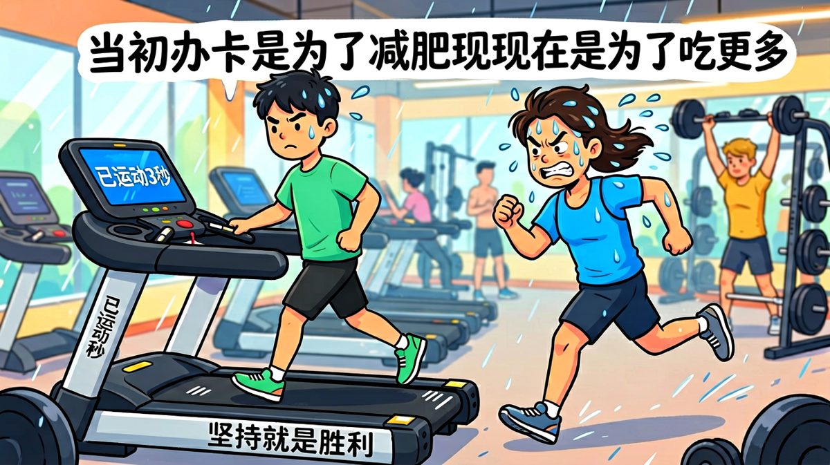 健身房最大的运动量：从停车场走到器械区