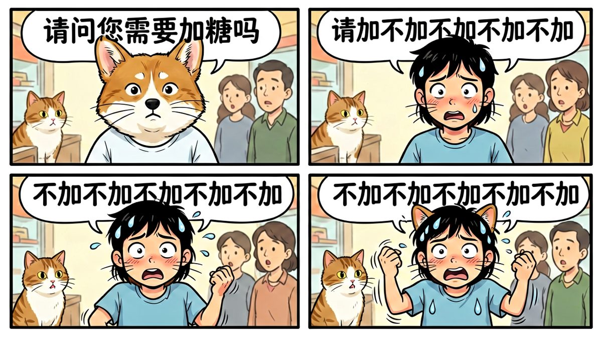 店员礼貌询问，社恐瞬间爆炸，越慌越乱