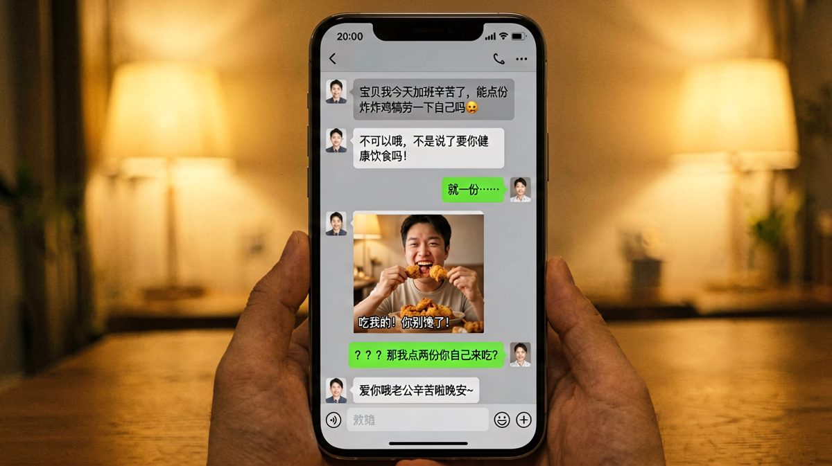 反向拿捏：想骗男友点炸鸡，结果自己抢先下单全吃了还让他闭嘴