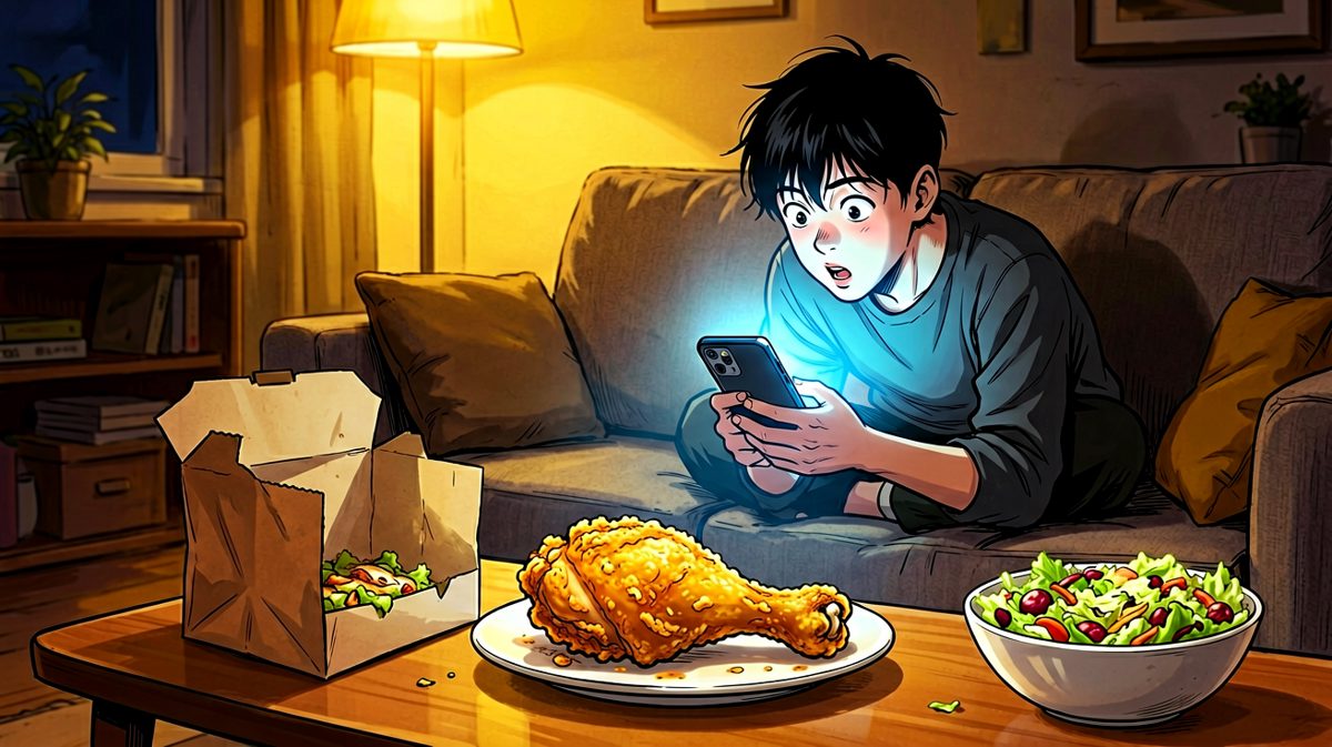 可是……深夜的炸鸡真的很难拒绝啊！