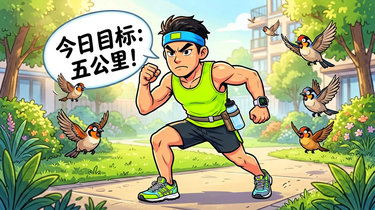 全副武装出门，气势磅礴，仿佛要参加奥运会。