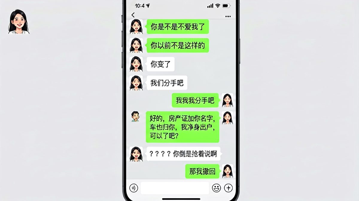 她试探你爱不爱她，你却认真算了算财产分割。