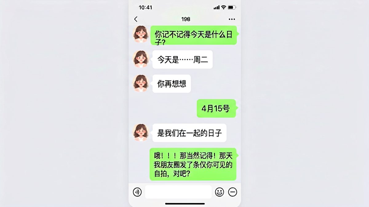 周年纪念日的正确答案，居然是朋友圈的自拍库存。