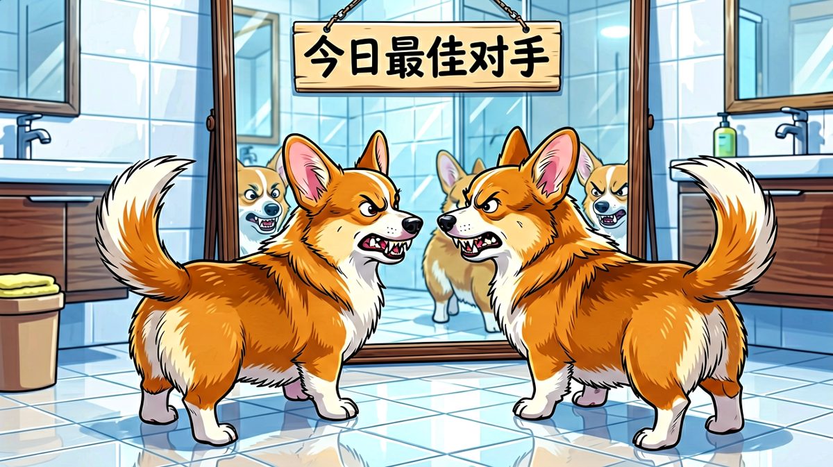 哪来的小狗竟敢在本汪地盘撒野？看我不教训你！打完才发现是自己。