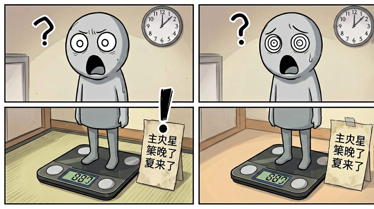 体重秤给了他一记无情的耳光